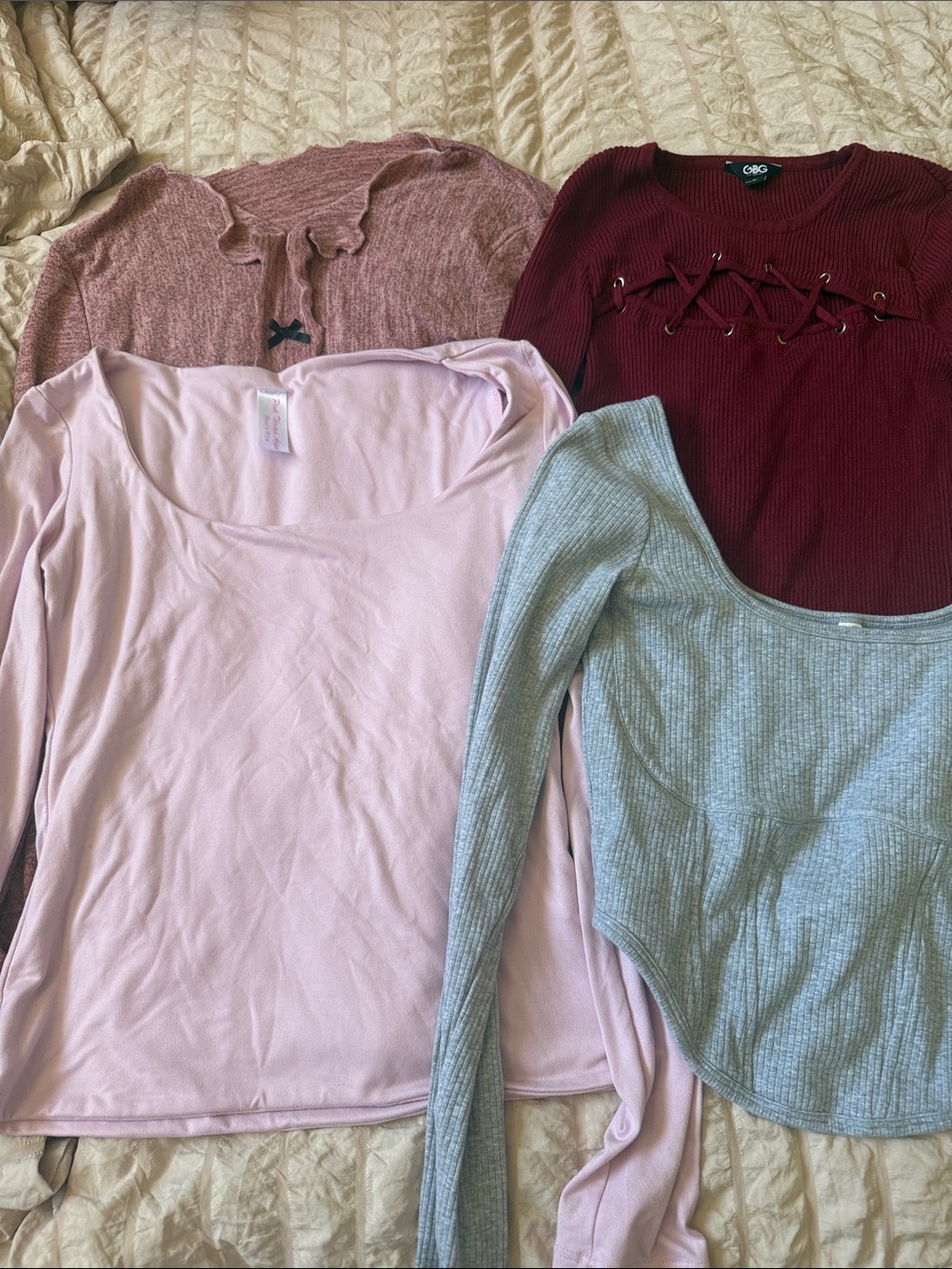 Four set of women’s long sleeves multiple colors
